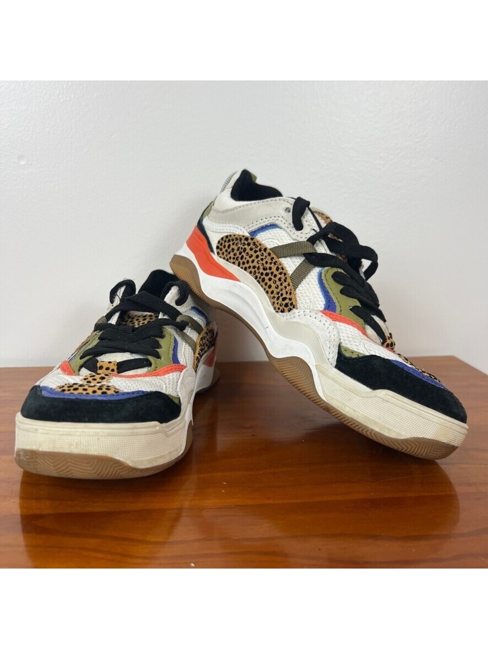 Vans Varix WC Cheetah Leopard Multicolor Chunky Sneakers Women’s 5.5, Boys 4